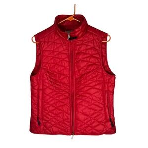 Royal Robbins Women's Red Puffer Quilted Full Zip Vest M Outdoor Travel Clothing